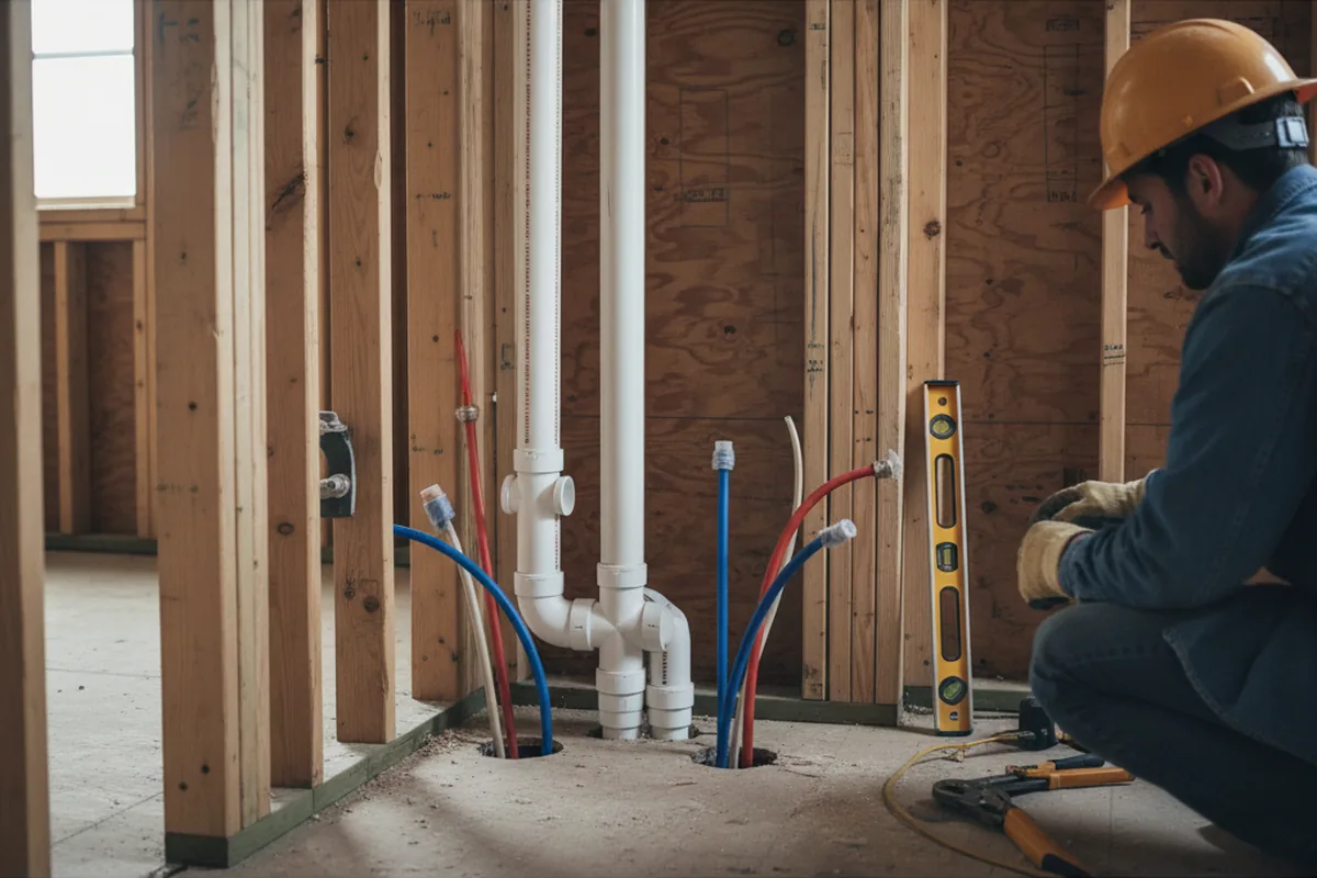 Drain and supply rough-in during Toilet Repair and Installation in Golf